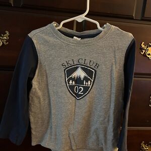 Janie and jack Ski Club Long-Sleeve Tee - Gray & Navy